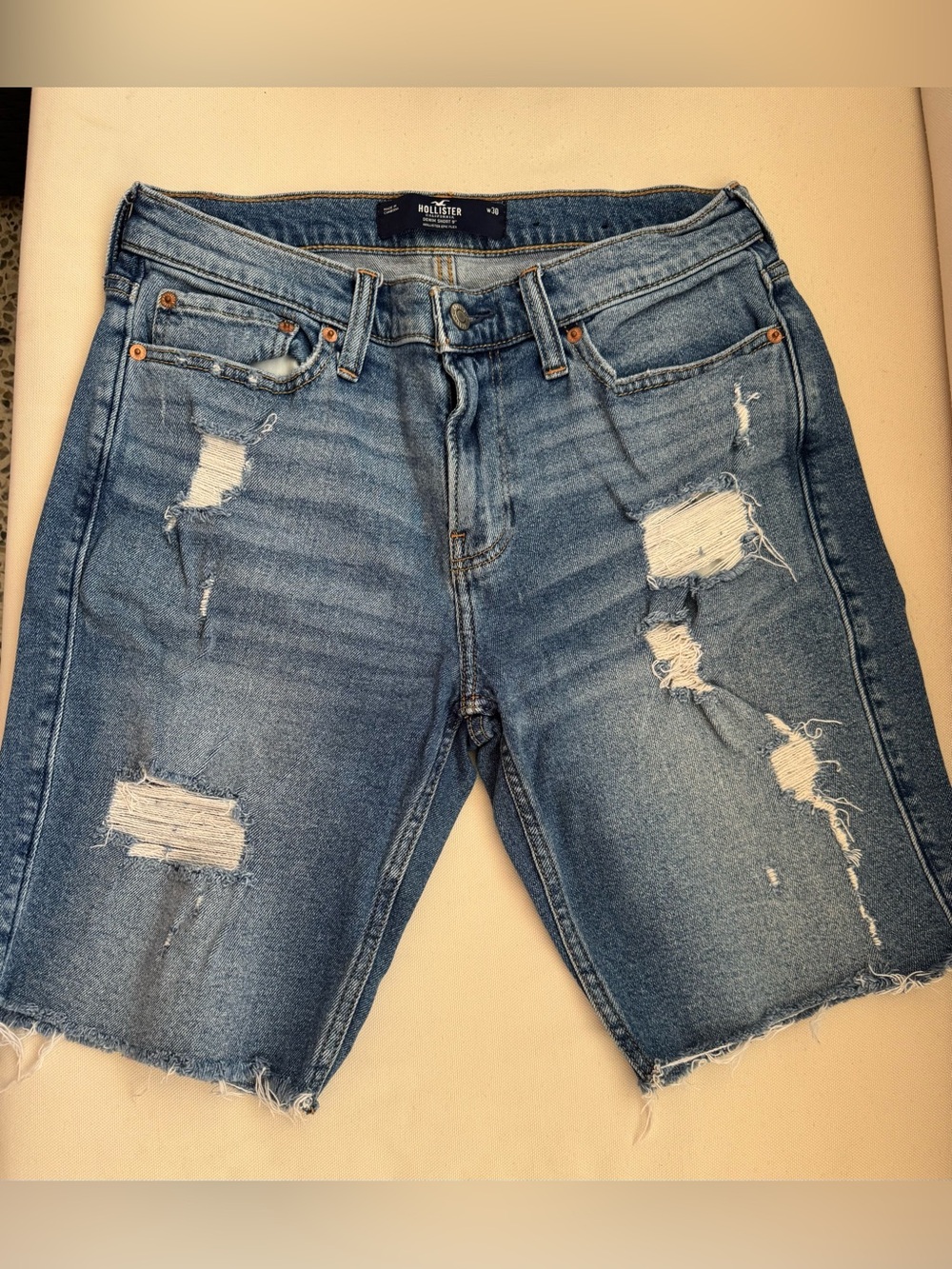 Hollister Blue Distressed Denim Cutoff Shorts